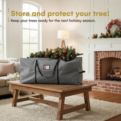 Holiday Spirit Christmas Tree Storage Bag - Heavy-Duty Waterproof Design with Reinforced Handles - Fits 7.5ft Tree, Protects from Dust & Moisture - Charcoal