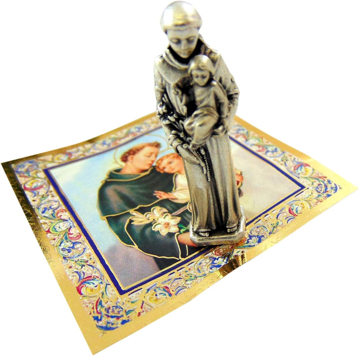 St. Anthony Mini Saint Gift Set - Tiny 1-Inch Statue with Prayer Card | Perfect Religious Gift