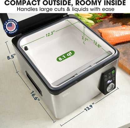 Vesta Precision 12” Chamber Vacuum Sealer - Smart Auto Vacuum & Easy-Clean System for Liquids, Meats & Sous Vide | V553