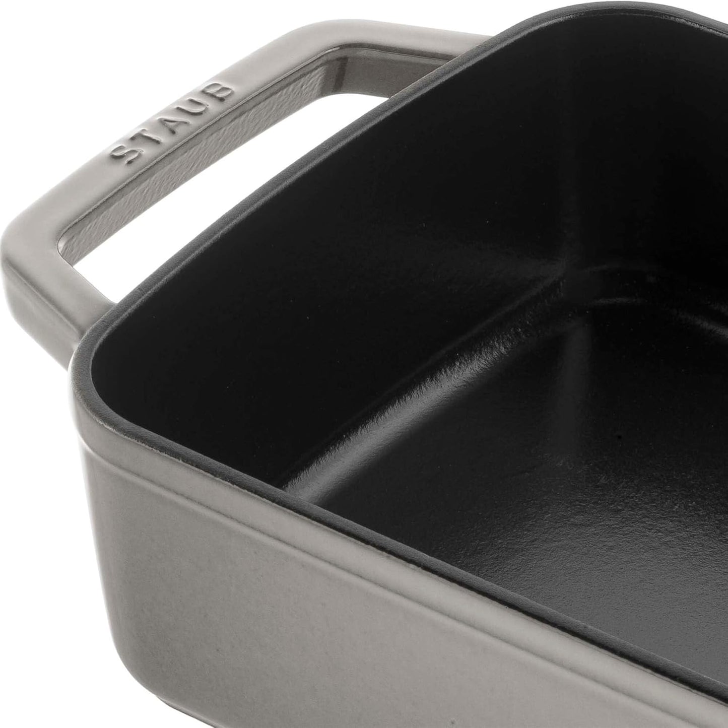 Staub Cast Iron Roasting Pan - 12-Inch x 8-Inch, Graphite Grey | Premium Quality Made in France