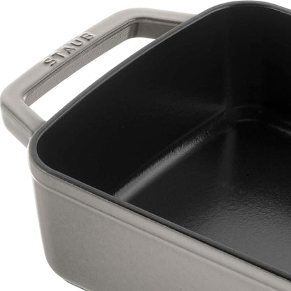 Staub Cast Iron Roasting Pan - 12-Inch x 8-Inch, Graphite Grey | Premium Quality Made in France