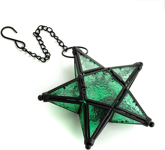 Star Hanging Decor - Moroccan Lantern Candle Holder for Home & Outdoor Weddings | Green