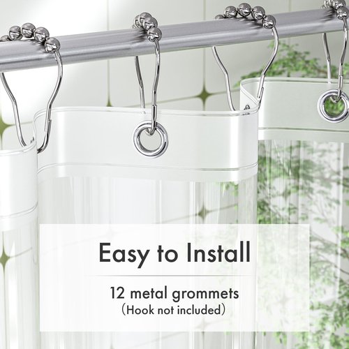 Amazer Extra Long Shower Curtain Liner 72 x 84 Clear Shower Liner Medium Weight PEVA Waterproof Inside Shower Curtains for Bathroom with 3 Magnets and Rustproof Grommets