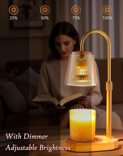 Skiennix Adjustable Candle Warmer Lamp - Dimmable Electric Wax Melter with Timer | Modern Home Decor Gift