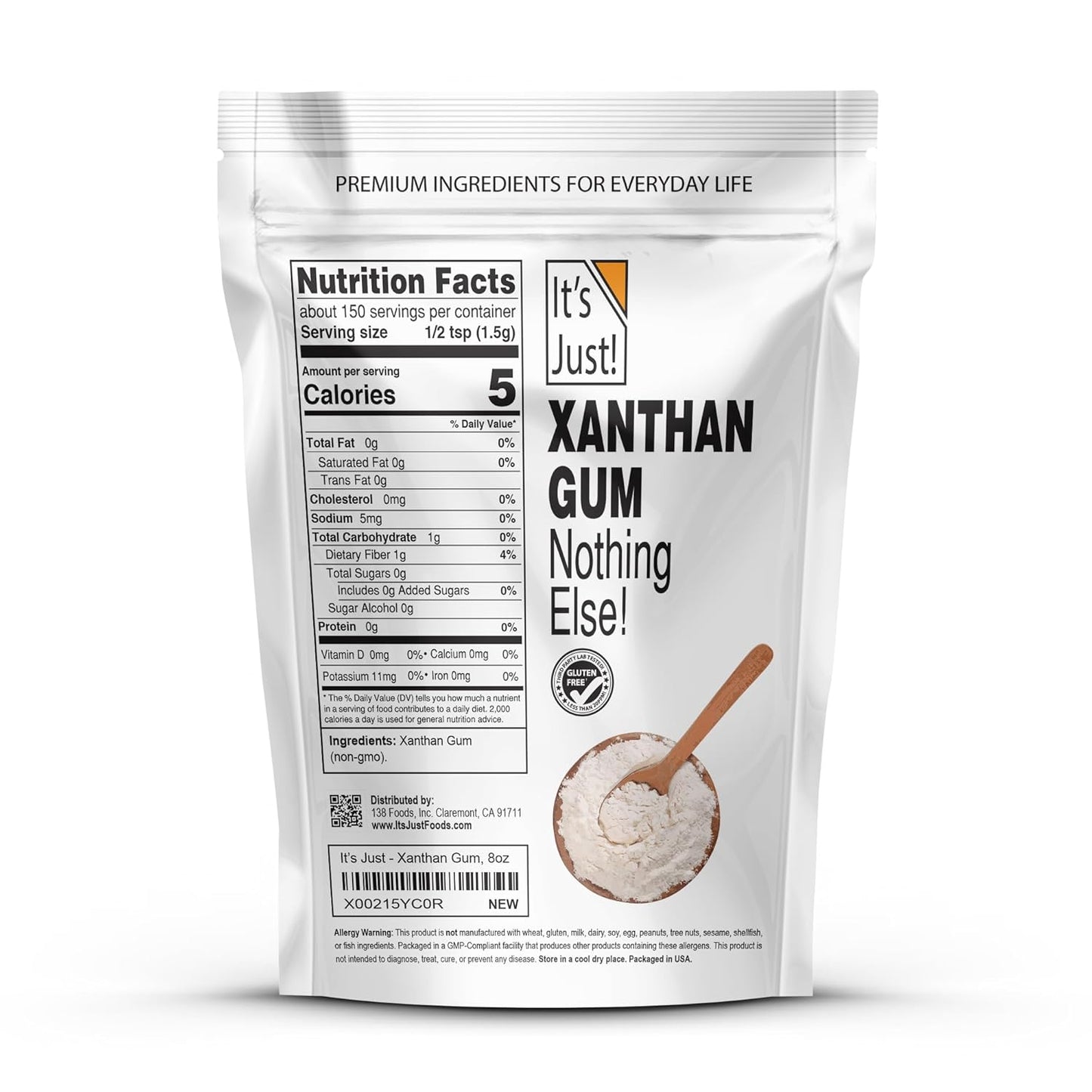Xanthan Gum - Gluten-Free Thickener for Sauces & Dressings | 8oz Non-GMO Keto Baking Essential