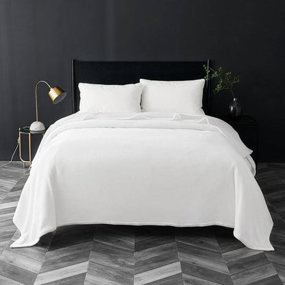 Bedsure GentleSoft Fleece Blanket - Soft, Lightweight Plush Queen Size Blanket in White, 90x90 Inches