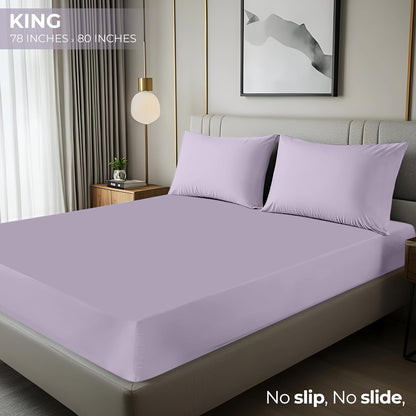 Utopia Bedding King Fitted Sheet - Soft Microfiber - Deep Pocket, Shrinkage & Fade Resistant | Lavender