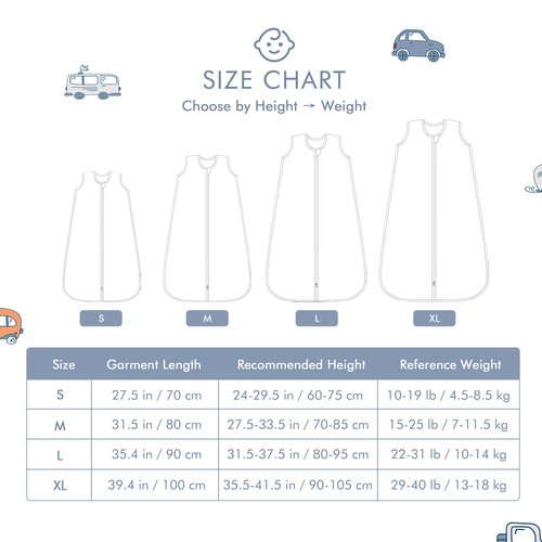 TADO MUSLIN Baby Sleep Sack 2-4 T Baby Wearable Blanket 100% Organic Cotton 0.5 TOG Toddler Sleep Sacks 2‑Way YKK Zipper Soft 4 Layers Muslin 2T 3T 4T Car Truck