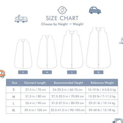 TADO MUSLIN Baby Sleep Sack 2-4 T Baby Wearable Blanket 100% Organic Cotton 0.5 TOG Toddler Sleep Sacks 2‑Way YKK Zipper Soft 4 Layers Muslin 2T 3T 4T Car Truck