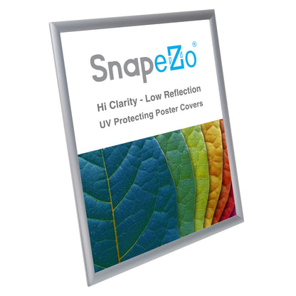 SnapeZo 2-Pack 18x24 Inches Silver Poster Frames, Front-Loading Snap Frame, 1" Aluminum Profile, Wall Mounted