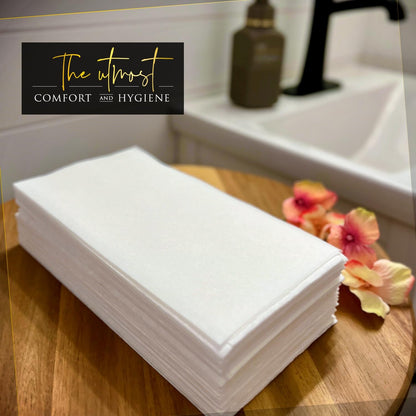 Regine Switzerland Linen Feel Disposable Napkins - Elegant Hand Towels for Weddings & Parties | 200 Pack, White