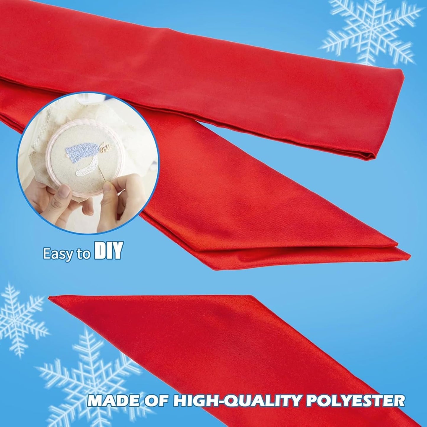 RunNico Front Door Wreath Blank Sash - 3.3" W x 52.8" L Red Wreath Accessories for Holiday Decor