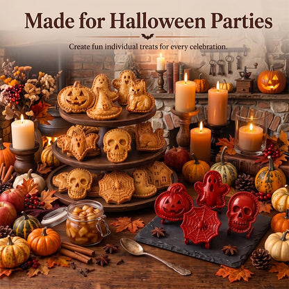 Halloween Hand Pie Mold Set - Reusable Fall Baking Supplies, 8 Shapes - A-2 Pcs