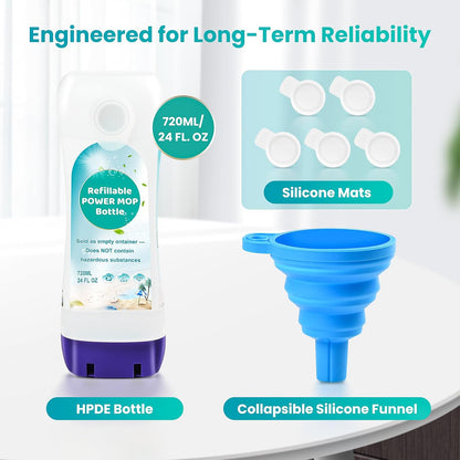 Skiennix Refillable Bottle for Swiffer® Power Mop™ - 720ML Leak-Resistant Container for Any Cleaner