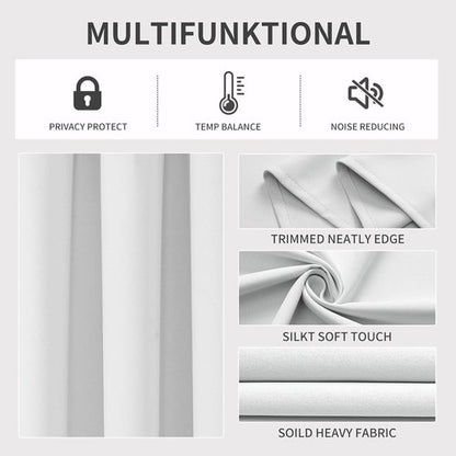 Joydeco 60% Blackout Curtains - Thermal Insulated Grommet Drapes for Bedroom | 84 Inch Length, Greyish White