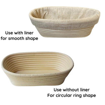 RoEsha 10 Inch Oval Bread Banneton Proofing Basket Set of 2, Bread Baking Kit Sourdough Proofing Basket for Artisanal Bread, Bread Making Tools For Professional & Home Bakers (10 inch oval- 2 pack)