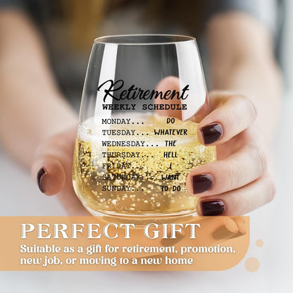 Retirement Gifts for Women Men, Funny Retirement Wine Glass and Wine Bag Set, Best Retired Gifts for Friends Cowkers Doctors Nurses Teachers Boss-PAIRS WELL WITH RETIREMENT