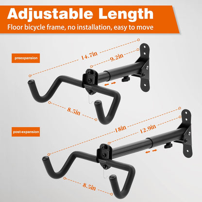 Skiennix Bike Rack - Durable Wall Mount Bicycle Hanger for Indoor Storage | 2-Pack