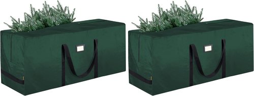 BALEINE Christmas Tree Storage Bag - 7.5 ft Extra Large with Reinforced Handles & Dual Zippers | Green (Pack of 2)