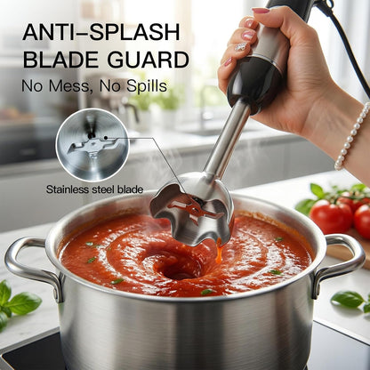 Megawise HB-2035 Immersion Hand Blender - 1000W Ultra-Powerful 5-in-1 with Variable Speed & Accessories