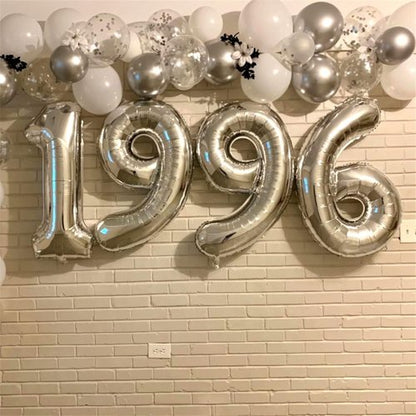 40" Silver Number 6 Balloon by Helium Foil - Large Self-Inflating Birthday Party Decoration for All Ages