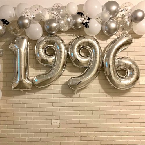 40'' Silver Number 9 Balloon - Giant Self-Inflating Foil Balloon for 9th Birthday & Anniversary Celebrations