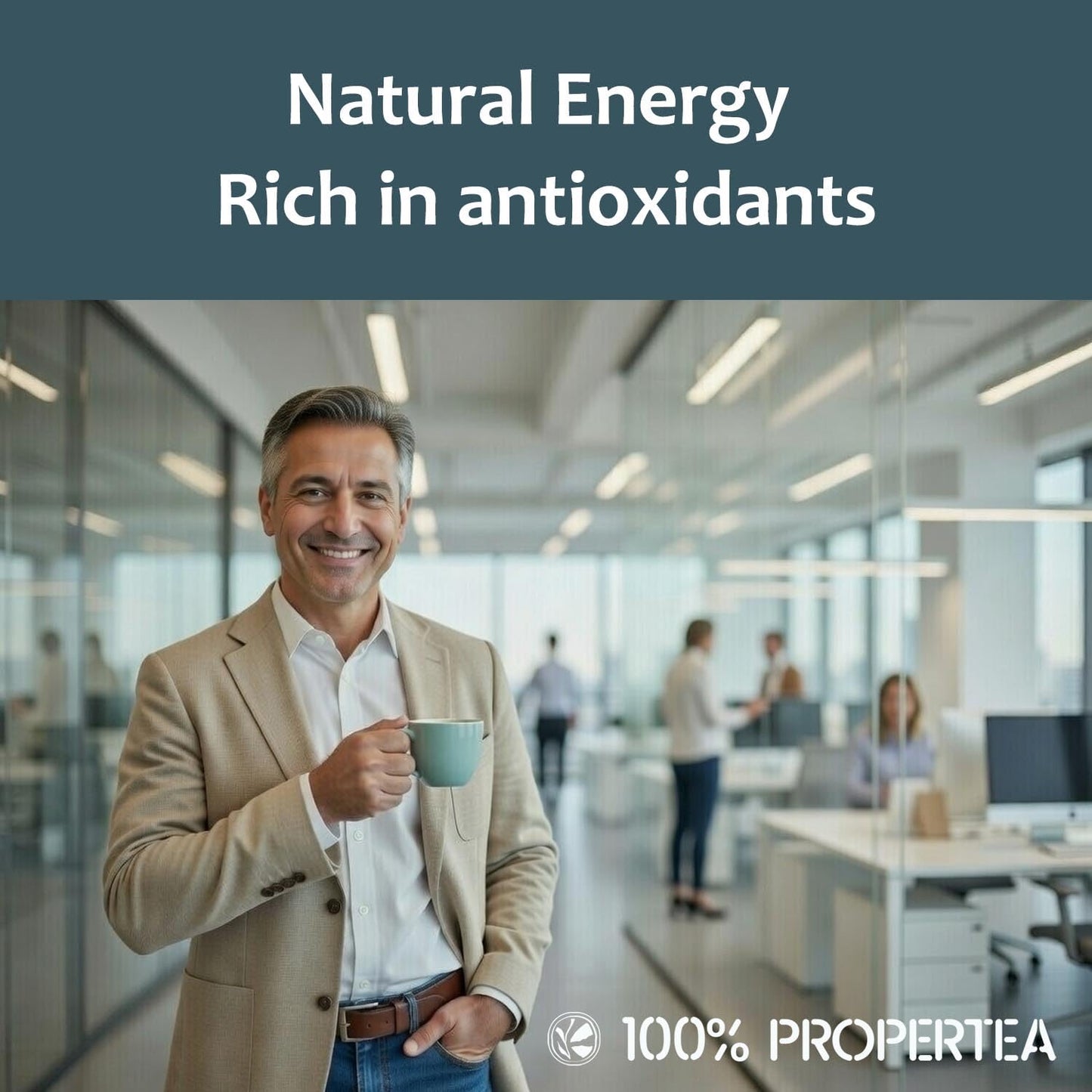 Propertea Organic Green Tea Bags - 100 Count Eco-Friendly, Caffeinated & Rich in Antioxidants | Hot or Iced