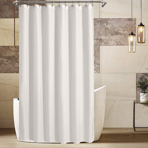 ALYVIA SPRING Extra Long Fabric Shower Curtain Liner Waterproof - 72" x 90", Soft & Lightweight XL Shower Curtain with Magnets, Machine Washable - 72x90, White