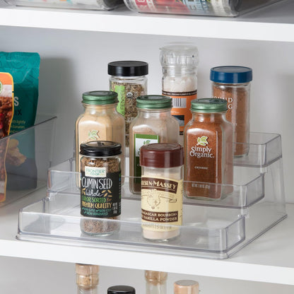 Oggi 3 Tier Spice Organizer & Pantry Storage- For Shelf, Kitchen Cabinet, Spice Rack, Pantry Organization and Storage, Clear Shelves