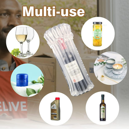 Wine Bottle Protector Bags Luggage for Airplane Travel 18 Pack Inflatable Liquor Bottle Shipper Wine Shipping Packaging Sleeve Bubble Cushion Wrap for Packing Alcohol Whiskey Beer Glass, 70μm