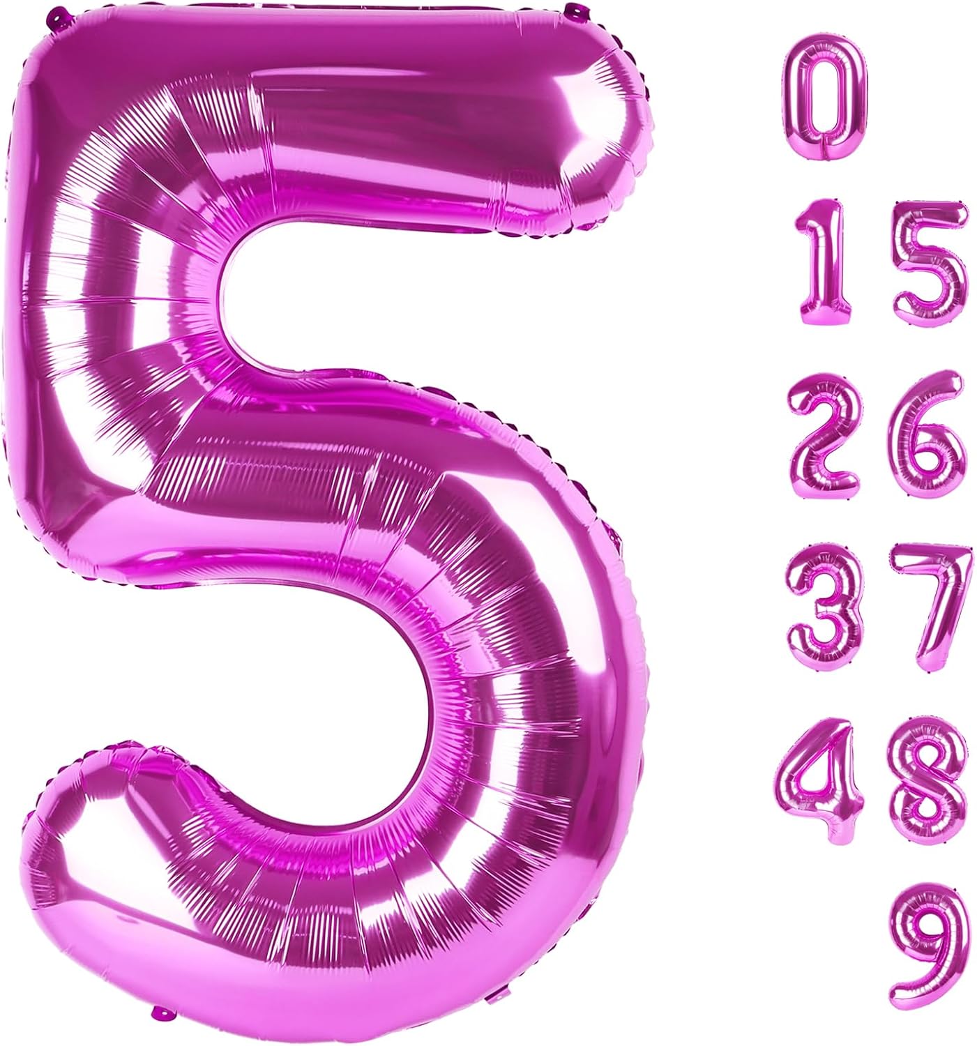 Skiennix 40-Inch Balloon Numbers - Big Rose Purple Balloons for 5th Birthday & Wedding Decor