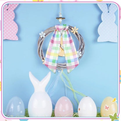 Skiennix Easter Wreath Sash - Spring Pastel Satin Decoration for Indoor/Outdoor Use | 56" L x 4.5" W