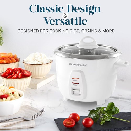 Elite Gourmet Electric Rice Cooker - 20 Cups Cooked Capacity | Stainless Steel Inner Pot & Keep Warm Feature