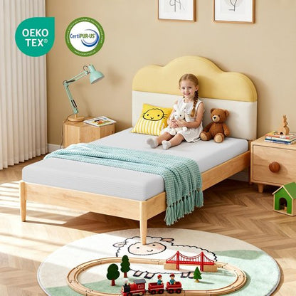 FDW 6-Inch Twin Mattress - Medium Firm Gel Memory Foam | CertiPUR-US Certified | Pressure Relief & Cooling Cover