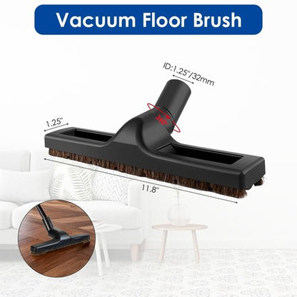 11 PCS Universal 1 1/4 Inch Vacuum Attachments Kit for Shop Vac Accessories with Vacuum Brush Attachments, Flexible Crevice Tool, Hose Adapters for 2 1/2" to 1 1/4" and 1 7/8" to 1" Hoses