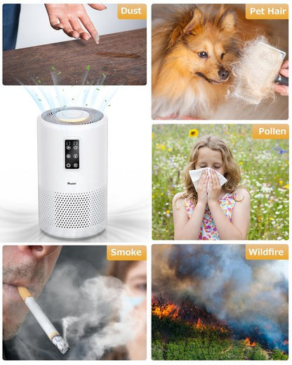 Air Purifiers for Home Large Room up to 1600ft², VEWIOR H13 True HEPA Air Purifier for Bedroom with night light, Fragrance Sponge, Sleep Mode, Timer, Lock, Pesticide