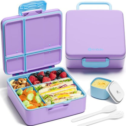 Fimibuke Bento Lunch Box - Leak Proof Toddler Container with 4 Compartments | BPA Free, Dishwasher Safe, Ideal for Ages 3-12