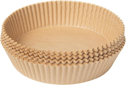 Restaurantware Air Fryer Liners - No-Stick Silicone Coating, 100 Round, 6.3 x 6.3 Inch, Food-Grade Paper