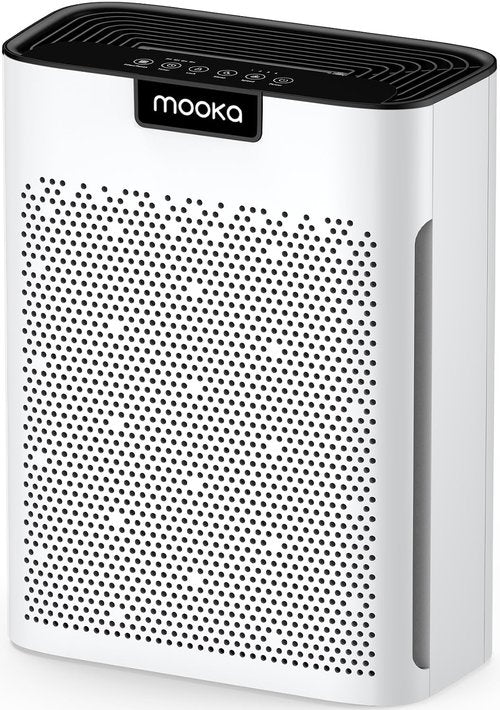 Air Purifiers for Home Large Room 2200 Ft² with Washable Filters, MOOKA H13 HEPA Air Purifier for Home Pets Bedroom with Fragrance, Air Cleaner for Smoke Dust Pollen Pets Hair Odor, KJ190 White