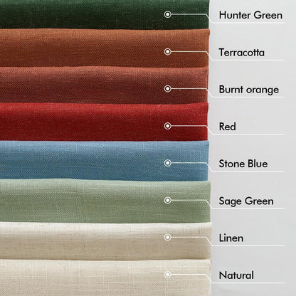 MIULEE Linen Curtains - 96-Inch Light Filtering Semi-Sheer Drapes | Burnt Orange Rust, 2 Panels for Living Room