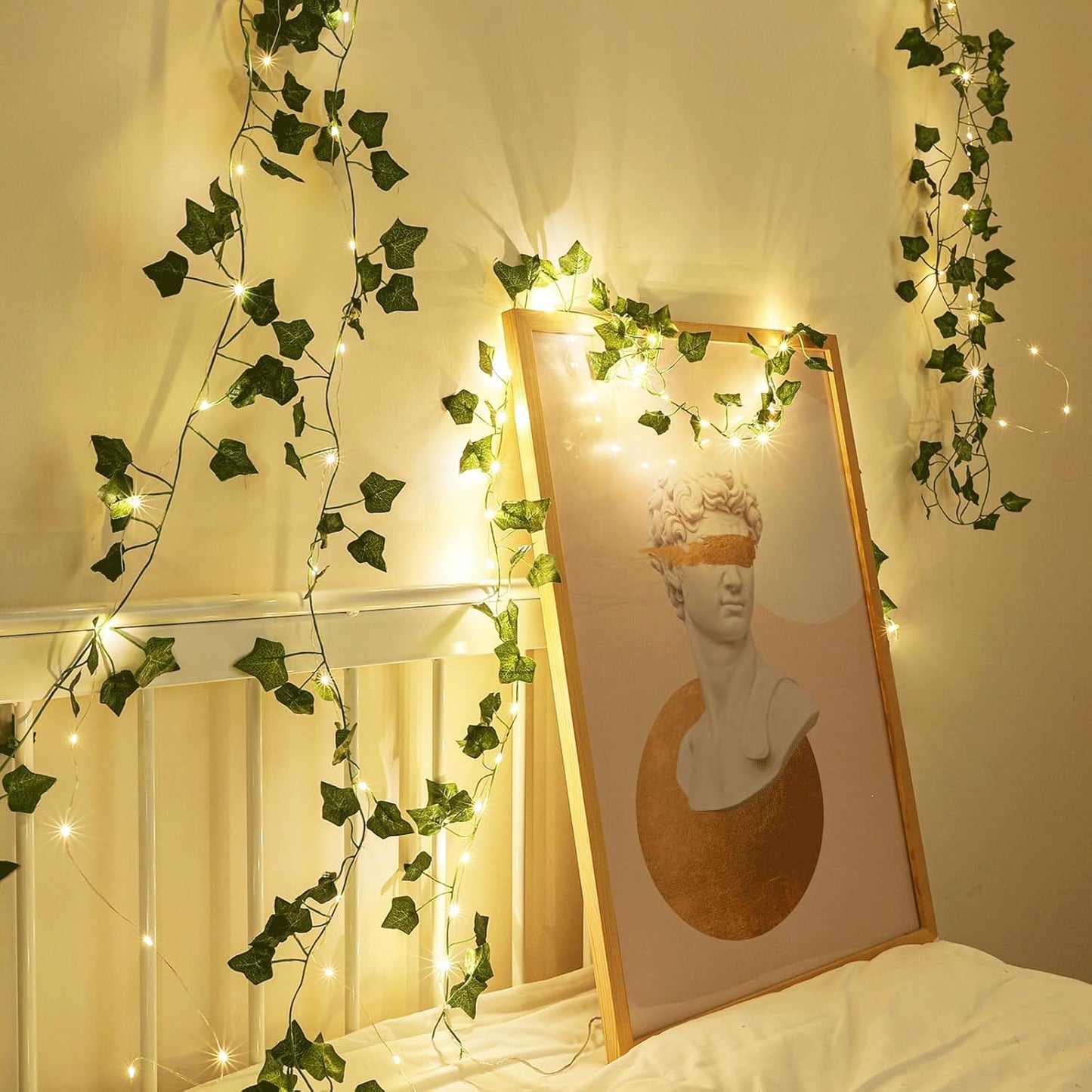 Skiennix Fairy Lights Vine - 40 LEDs Green Ivy String Lights | Battery Operated Decorative Garland for Bedroom & Dorm Decor