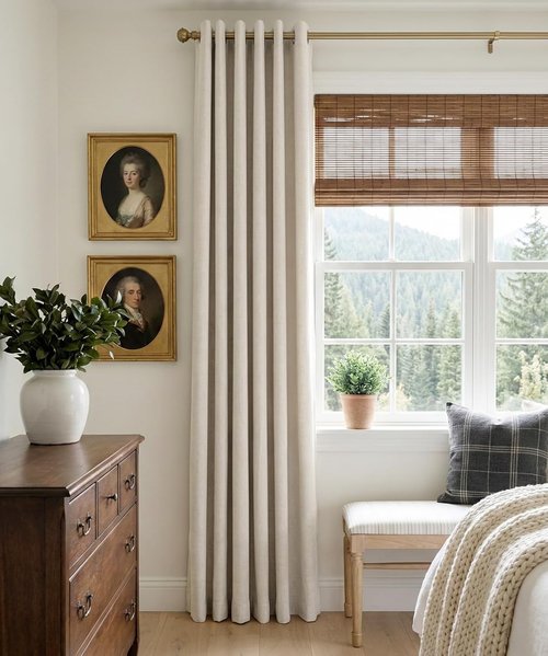 100% Blackout Shield Blackout Curtains - Thermal Insulated Room Darkening Drapes | Beige, 50" W x 84" L, 2 Panels