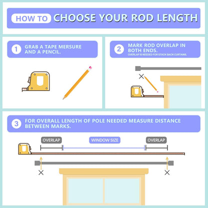Byondeth Curtain Rods - Adjustable 16 to 240 Inches | 1 Inch Diameter with Aluminum End Caps, White