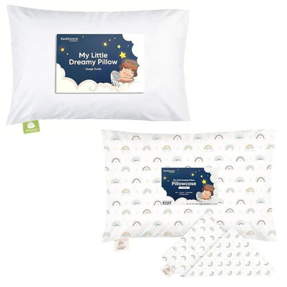 KeaBabies Toddler Pillow - Soft Cotton Baby Cushion with Pillowcase | 13x18 Size for Kids