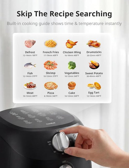 COMFEE' Compact 2.1 Quart Air Fryer - 12 Presets, Adjustable Timer & Temperature Control, Dishwasher-Safe Basket