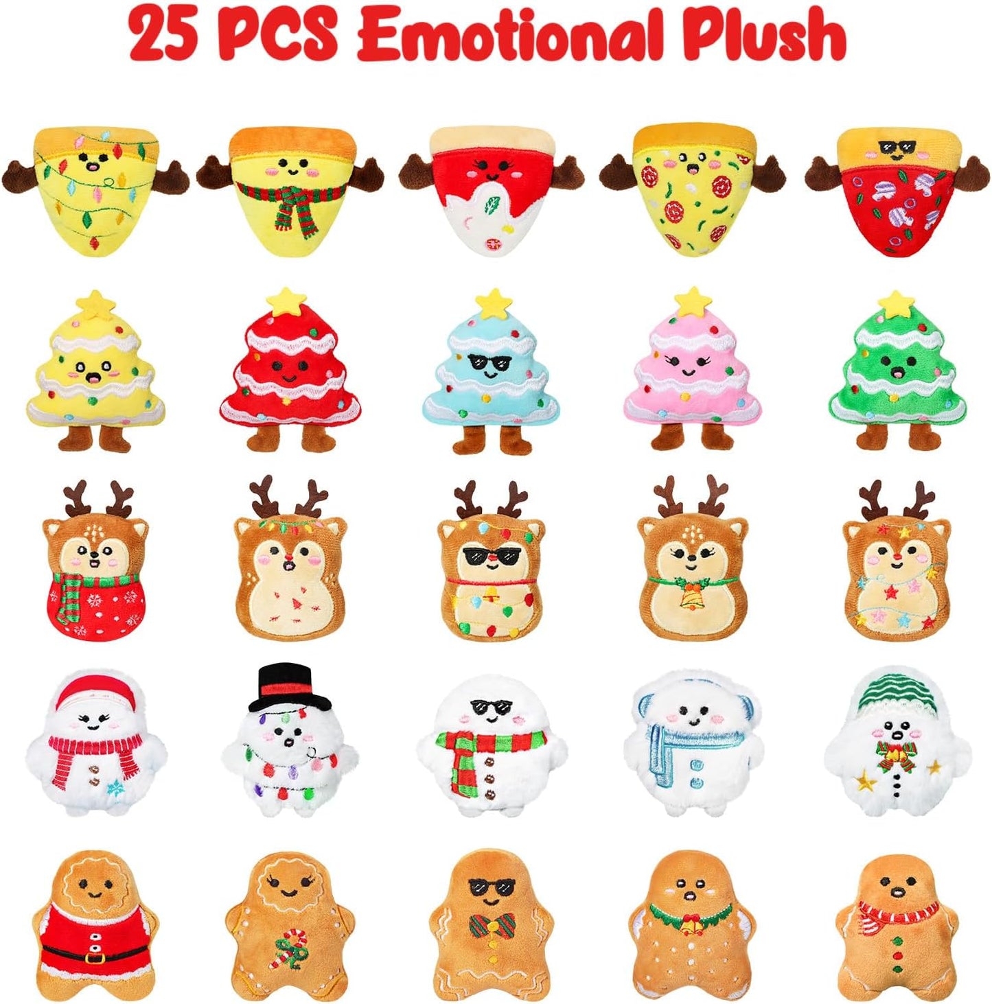 Mini Plush Advent Calendar 2025 by [Brand Name] - 25 Cute Emotional Plushies | Perfect Holiday Gifts for Kids & Collectors