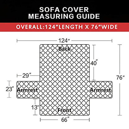 Easy-Going Reversible Couch Cover for 3 Cushion Couch Sofa Cover for Dogs Water Resistant Furniture Protector Cover with Foam Sticks Elastic Straps for Pet Cat (Sofa, Black/Black)