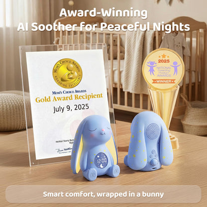 Mom's Choice Awards丨Bunny White Noise Sound Machine Baby for Sleep- AI Cry Detection, 100 Soothing Sounds, Full APP Access Included, Newborn Baby Boy Gifts, Night Light & Sleep Trainer, New Mom Gift