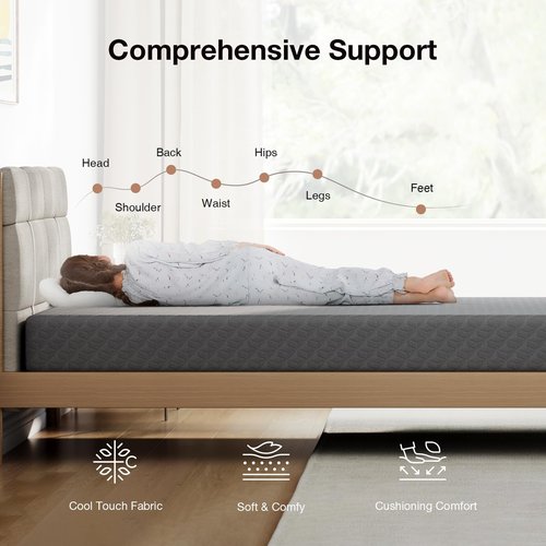 Novilla Twin Mattress for Kids, 5 Inch Twin Size Mattresses with Gel-Infused Memory Foam & Pressure-Relieving Foam for Cool Touch & Edge Support Mattress in a Box CertiPUR-US Certified