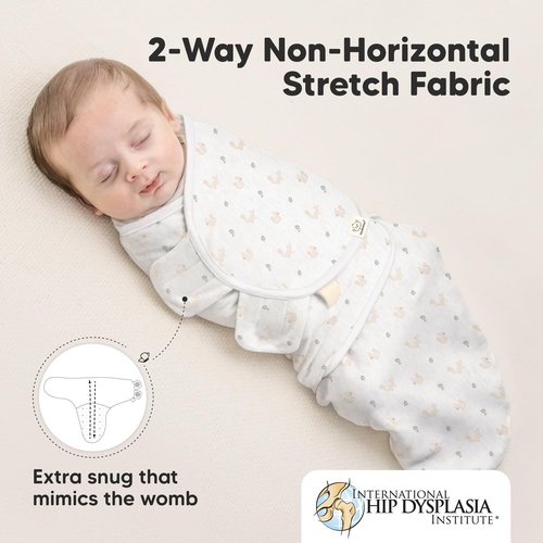 3-Pack Organic Baby Swaddle Sleep Sacks - Swaddles for Newborns, Infant 0-3 Months, Baby Girls, Boys, Soft & Snug Newborn Sleep Sack, Nursery Swaddling Blankets (Nibbles/Bruce, OS)